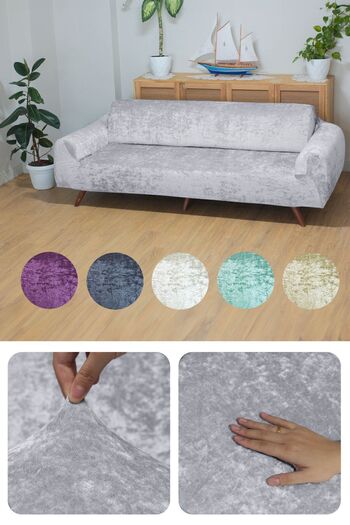 Faiend Velvet 3-Seater Elastic Sofa Cover - Sofa Cover