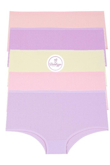 DONLİZZA High Waist Women's Panties Pastel Colors 5 Pieces