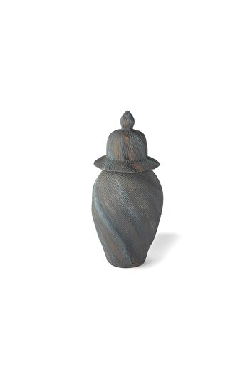 Mikasa Moor 43cm Blue Gray Ceramic Vase with Lid