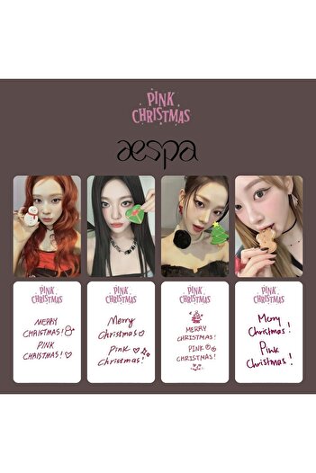 Kpop Dünyasi AESPA '' Pink Christmas '' Photocards Set