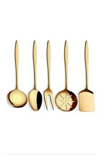BRONDOFF Carmen Matte Gold Titanium Serving Set 5 Pieces