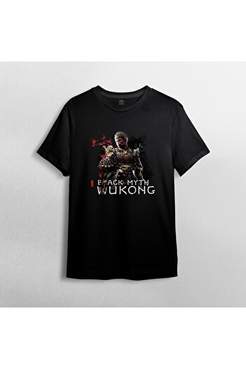 Pixxa Μπλουζάκι Wukong Myth Black Crew Neck 100% βαμβακερό - 1