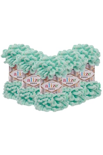 Alize 5 Pieces Puffy Hand Knitting Rope Light Mint