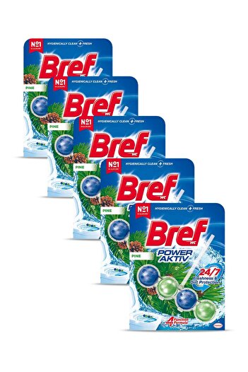 Bref Wc Power Aktiv Kati Toilet Block Pine 5X1 Single Package