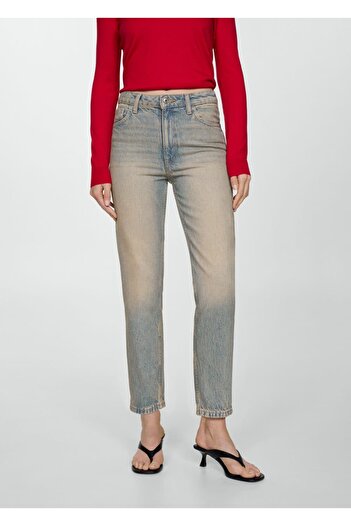 MANGO Woman Mom2000 Pantaloni Mom Jean cu talie înaltă