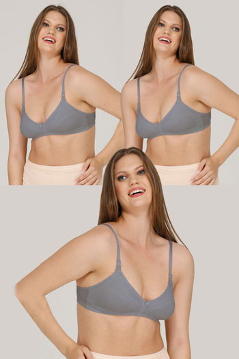 par lingerie pl 3-Piece Gray Nursing Bra Set