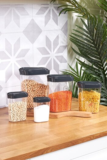 Karaca Slot Gray 5 Piece Storage Container