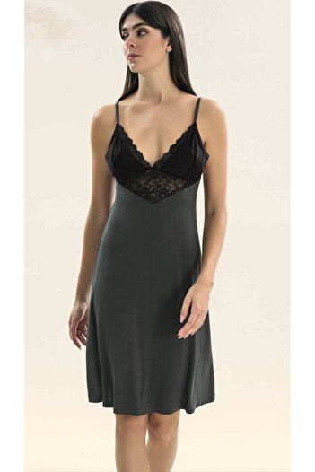 Sevim Stylish Bridal Nightgown with Lace Detail