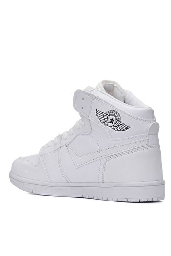 Lambırlent Unisex Çocuk Ortopedik Taban Kışlık Mevsimlik Cilt Boğazlı Beyaz Renk Spor Bot Ayakkabı