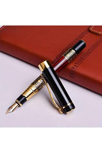 Sanathobi Metal Fountain Pen - Calligraphy and Wood Look