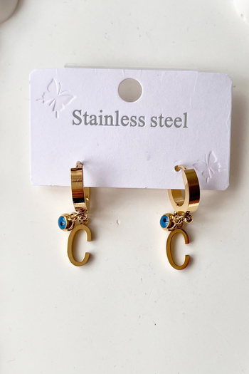Fubena 316l Steel Earrings with Double Letter