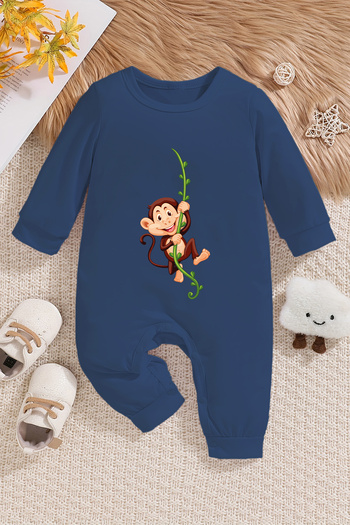ADABEBEK Monkey Printed New Season Soft Jumpsuit - in Ivy 10024