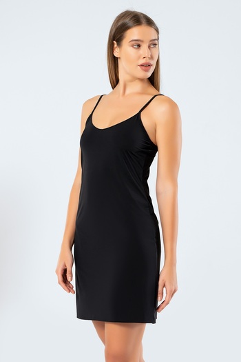 TÜREN V-neck 80% Polyamide and 20% Lycra Women's Petticoat - Thin Straps