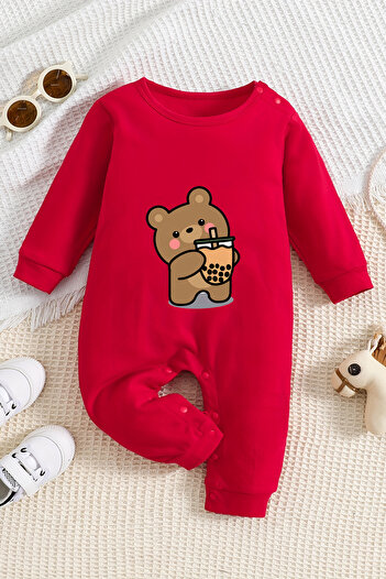 ADABEBEK Teddy Bear Printed Cute Cookie Jumpsuit - 22008