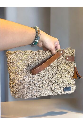 Nuggita Women's Handmade Paper Bag Clutch Portfolio Bag