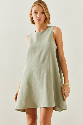 Bianco Lucci Crew Neck Zipper Gilet Dress - Zero Sleeve 5940 60251687