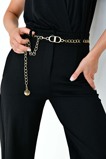 bayansepeti Chain Detailed Gold Belt 700