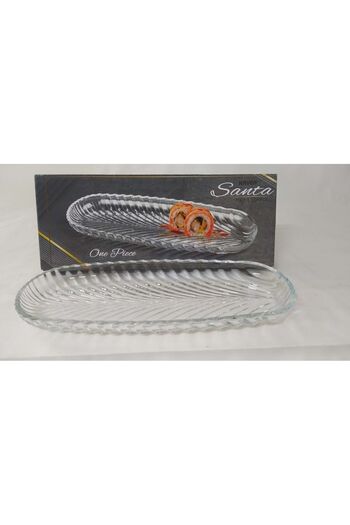 KAVEH Glass Presentation Plate Santa 32 Cm Fish Back Pl1110