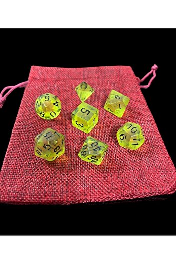 Le Majeur DND Frp Zar Seti 7li Set Dnd Zarı Dungeons And Dragons Masaüstü Oyun Zarı Şeffaf Açık Yeşil