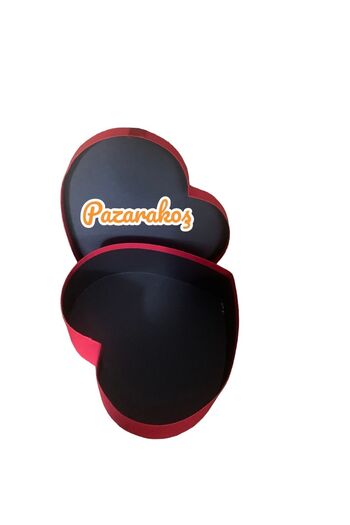PAZARAKOŞ Gift Box Red Big Bow with Heart Xxl Size 33*33* Height 10.5 Cm