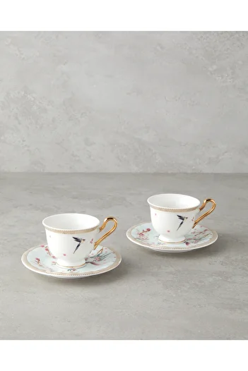 English Home Sakura Dream New Light Green Coffee Cup Set - Bone China