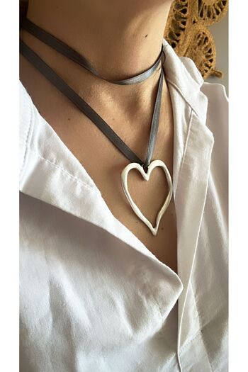 by özllem Heart Design Necklace with Ribbon