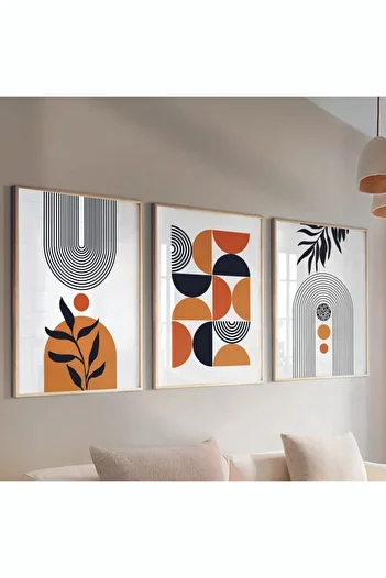 woodhomeworks Wooden Framed 3 Piece Abstract Painting Home Home Living Room Bedroom Balcony Qmrc45
