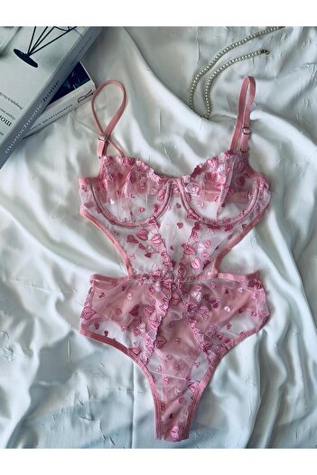 ROZENİN LINGERIE Φορμάκι χωρίς καπάκι με ροζ καρδιά