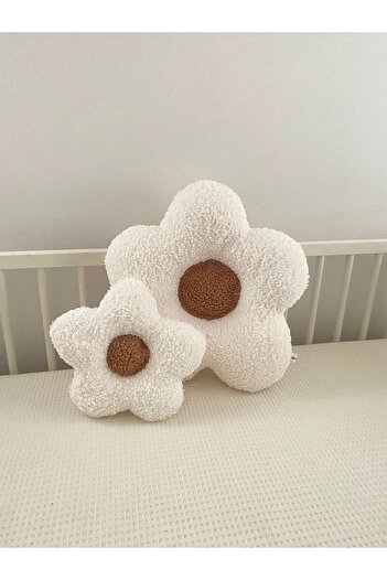 minibellababy Double Flower Pillow White Leaf Cinnamon Medium Flower