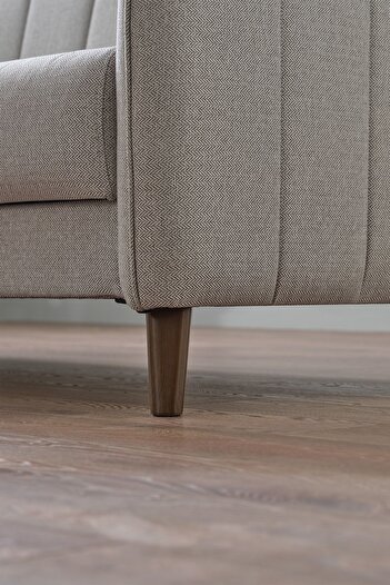 Enza Home Fabia 2'li Koltuk, Keten Dokulu - Açık Gri