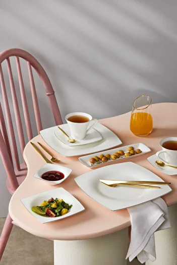 Karaca Ragusa Fine Pearl 26 Pieces - Pearl Breakfast Set for 6 Platinum