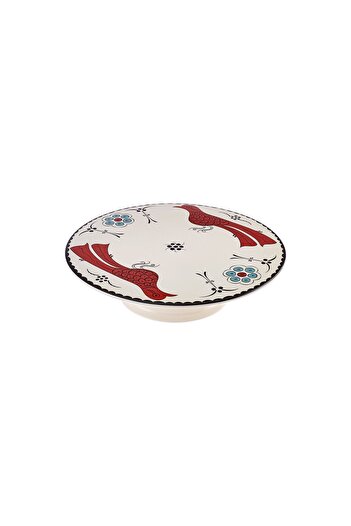Karaca Selçuklu Series Paye - 32 Cm Porcelain Cake Stand with Bird and Legs