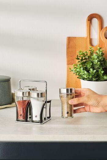 Karaca Danica 5 Piece Square Spice Set with Stand