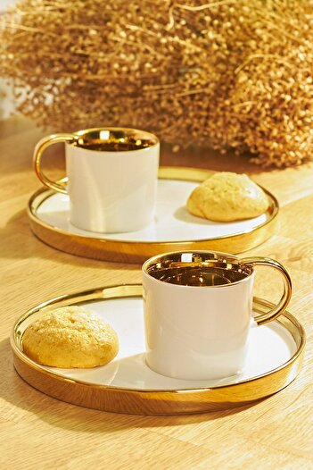 Karaca Levin White 2-Person Coffee Cup Set 100 ml