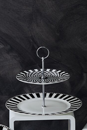 Karaca Checkered Layer Cookie Holder 27 Cm
