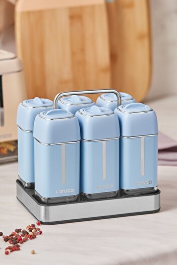 Karaca Horizon 7 Piece Square Glass Spice Set