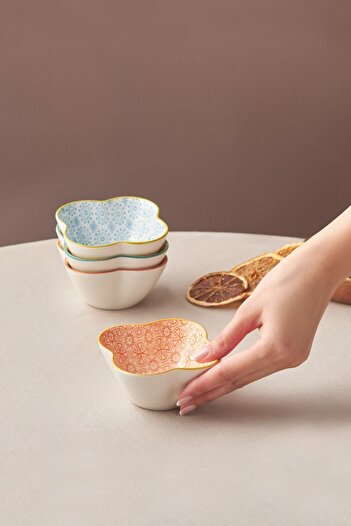 Karaca Floral Orange Clover Snack Bowl 10 cm