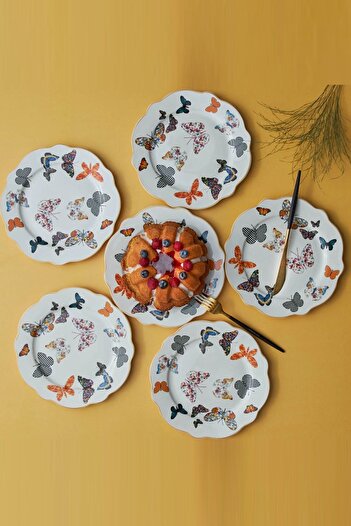 Karaca Butterfly 6 Piece Cake Set
