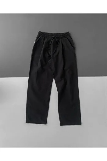 NO1 KONSEPT Black Linen - Basic Baggy Pants