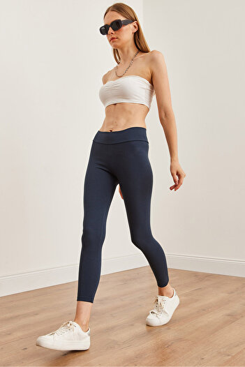 Olalook High Waist Smoked Modal Buttoned Women's Leggings - Tyt- 19000085