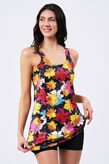 vawensea Women's Lycra Shorts Floral Patterned Dress Swimsuit (WIDE SIZE RANGE)