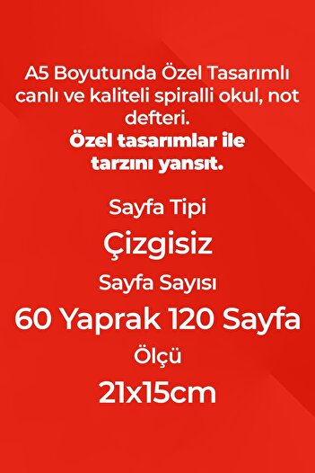 Anime Marketi Monet Sanat Temalı A5 Spiralli Sert Kapak Defter 120 Yaprak