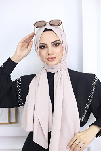 feronis Hijab Women's Cotton Jazz Shawl Model _ Stone