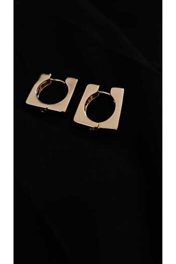 Çelik Minimal Square Earrings
