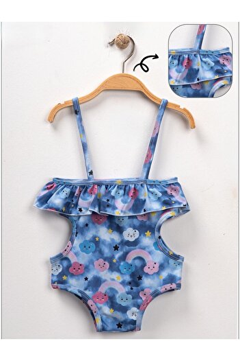 BUUFUU Patterned and Printed Girls' Swimsuit - ASORTİ