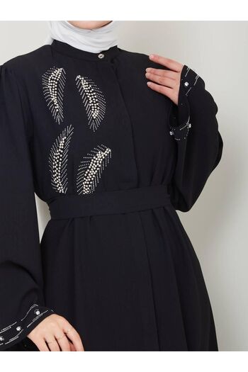 MODAMERSİ Woman's Black Stone Ferace