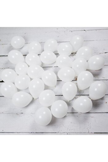 Deniz Party Store 5 Inch Tiny Latex Balloon 12.5 Cm Diameter 20 Pieces Pastel White