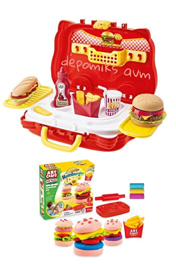 Depomiks Avm Aksesuarlı Valiz Hamburger Seti 150gr Aksesuarlı Hamburger Oyun Seti