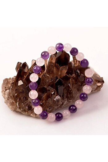 MARANKİ Amethyst&pink Quartz Bracelet