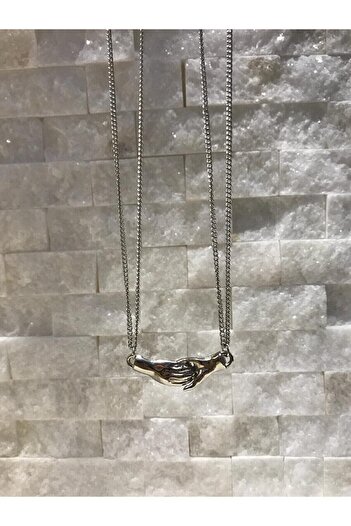 Panda Hand Lover Friend Couple Necklace with Magnetic Clip